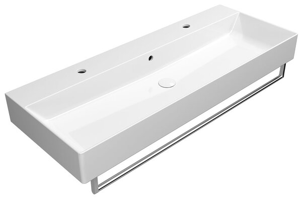 GSI Sapho, KUBE X keramické umyvadlo 120x47 cm, 2 otvory, bílá ExtraGlaze