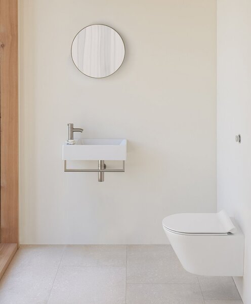 GSI Sapho, KUBE X keramické umyvadlo 50x25 cm, umyvadlová baterie vpravo, bílá ExtraGlaze