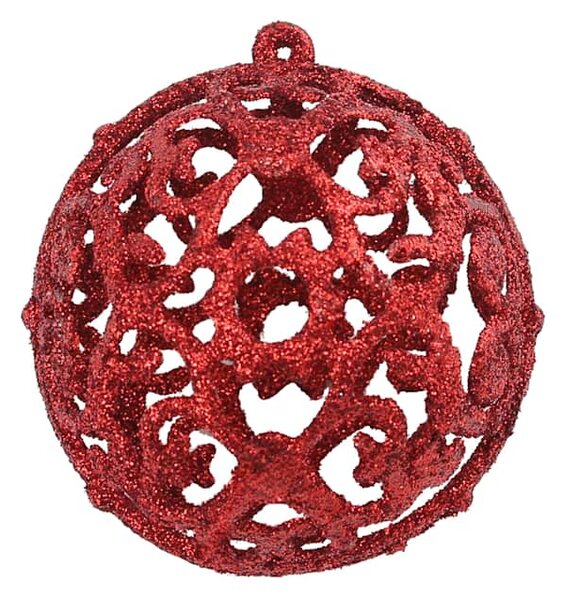 Sada vánočních baněk 100 kusů 3/4/6 cm červená 245710