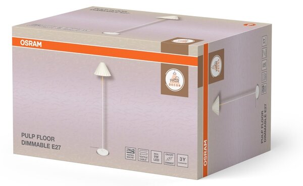 Stojací lampa Decor Pulp E27 stmívatelná, Bílá