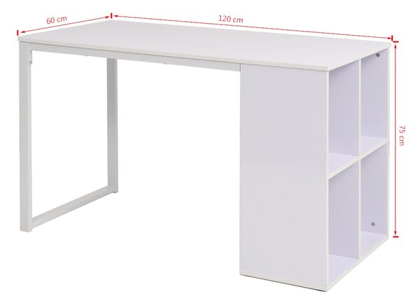 Psací stůl 120 x 60 x 75 cm bílý 245721