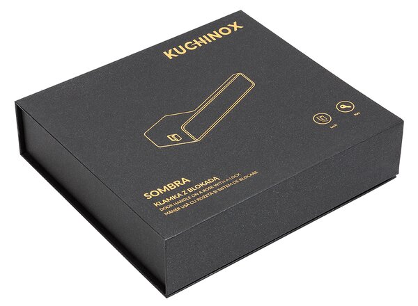 Kuchinox Sombra, klika na dveře s klíčem a vnitřním zámkem, broušená ocel, LAV-KMB_0M0A