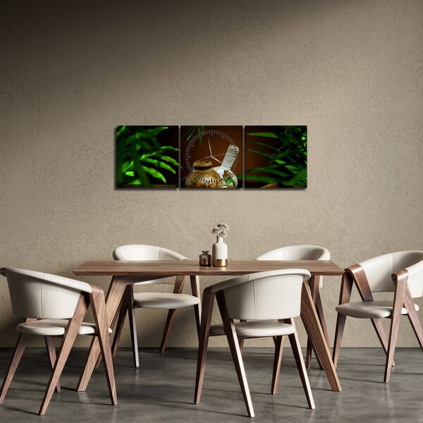Obraz spa věcí (s hodinami) (90x30 cm)