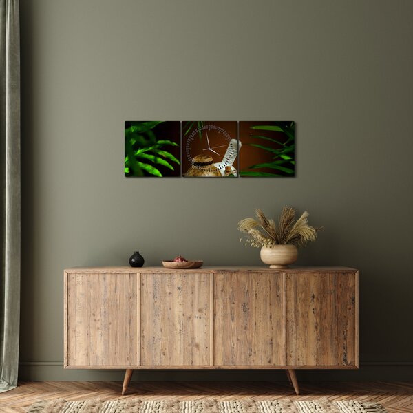 Obraz spa věcí (s hodinami) (90x30 cm)