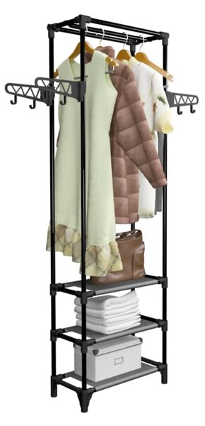 Stojan na oblečení ocel a netkaná textilie 55x28,5x175 cm černý 245742