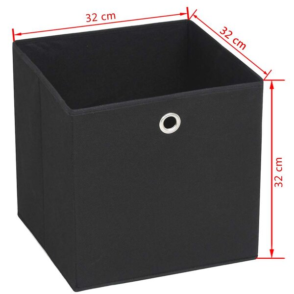Úložné boxy 4 ks netkaná textilie 32 x 32 x 32 cm černé 245745