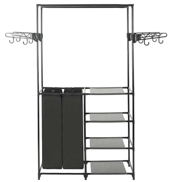 Stojan na oblečení ocel a netkaná textilie 87x44x158 cm černý 245743