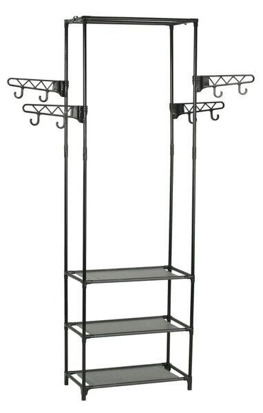 Stojan na oblečení ocel a netkaná textilie 55x28,5x175 cm černý 245742