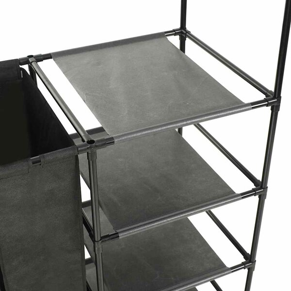 Stojan na oblečení ocel a netkaná textilie 87x44x158 cm černý 245743