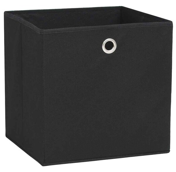 Úložné boxy 4 ks netkaná textilie 32 x 32 x 32 cm černé 245745