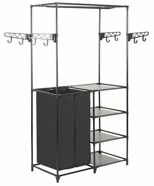 Stojan na oblečení ocel a netkaná textilie 87x44x158 cm černý 245743