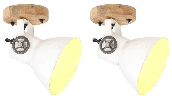 Industriální nástěnné/stropní lampy 2 ks bílé 20 x 25 cm E27