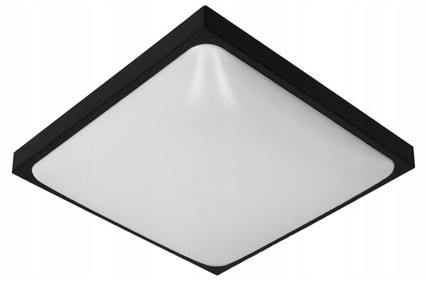 Černé čtvercové stropní svítidlo pro žárovky E27, úhel 360°, 295 × 75 mm