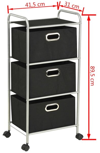 Regál se 3 úložnými boxy ocel a netkaná textilie 245749