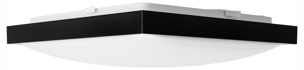 Černé čtvercové stropní svítidlo pro žárovky E27, úhel 360°, 295 × 75 mm