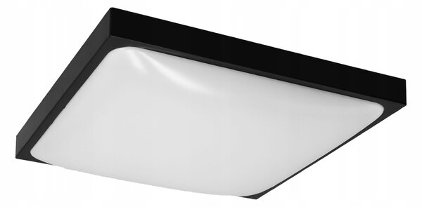 Černé čtvercové stropní svítidlo pro žárovky E27, úhel 360°, 295 × 75 mm
