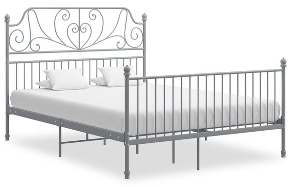 Rám postele šedý kov 140 x 200 cm
