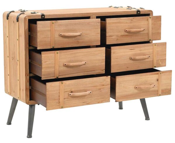 Komoda se zásuvkami masivní jedlové dřevo 91 x 35 x 73 cm 245774