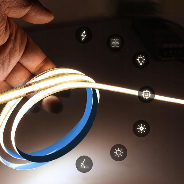 Bílý LED pásek 24 V, 13 W, 1430 lm, 1 m – studená bílá