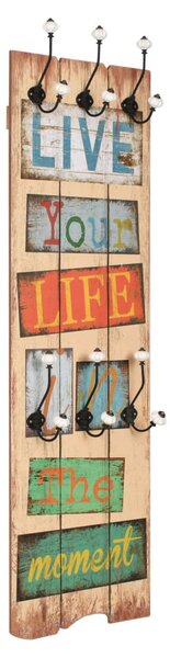 Nástěnný věšák na kabáty LIVE LIFE s 6 háčky 120 x 40 cm 245849