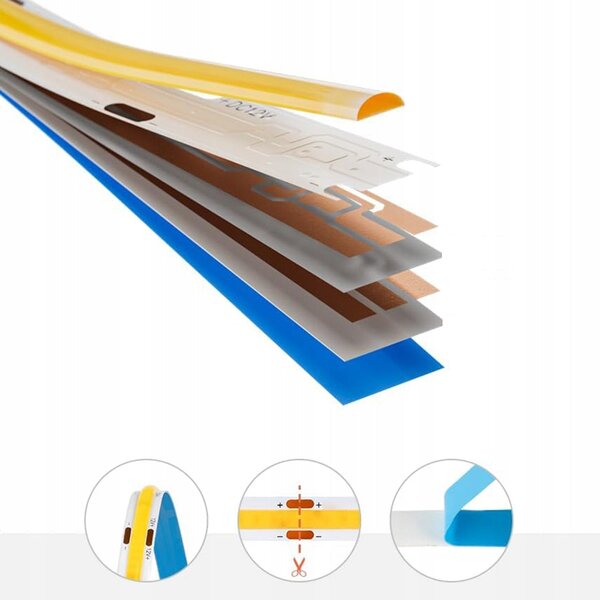 Bílý LED pásek 24 V, 13 W, 1430 lm, 1 m – studená bílá