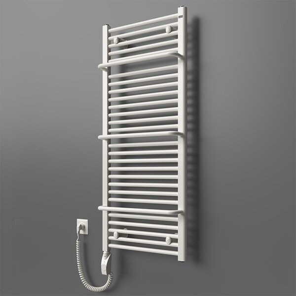 BPS-koupelny Elektrický koupelnový radiátor Bodam E AB-E 6240-02, připojení typ 02, 40x74 cm, bílá RAL 9016