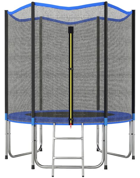 SPORTNOW dětská trampolína Ø 183 cm — ochranná síť, dvoustupňový žebřík, kryt pružin, pozinkovaný ocelový rám, nosnost 80 kg | Aosom