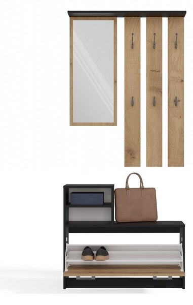 TP Living Předsíňová stěna GARDE 85 cm antracitová/dub artisan