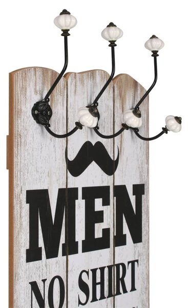 Nástěnný věšák na kabáty MEN LADIES s 6 háčky 120 x 40 cm 245852