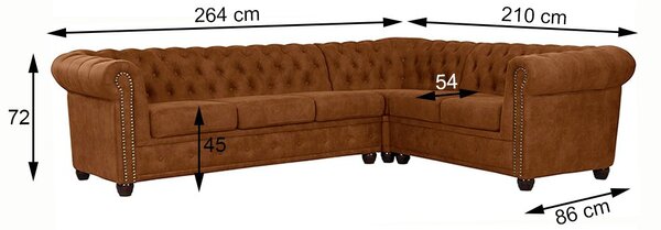 Rohová sedací souprava Chesterfield Oxford XL