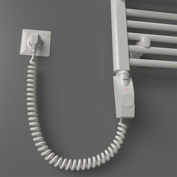 BPS-koupelny Elektrický koupelnový radiátor Bodam E AB-E 6240-02, připojení typ 02, 40x74 cm, bílá RAL 9016