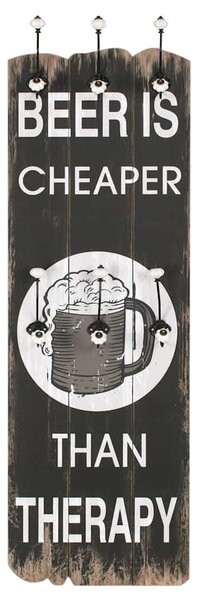 Nástěnný věšák na kabáty s 6 háčky 120 x 40 cm 245851