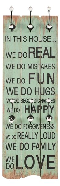 Nástěnný věšák na kabáty HAPPY LOVE s 6 háčky 120 x 40 cm 245855