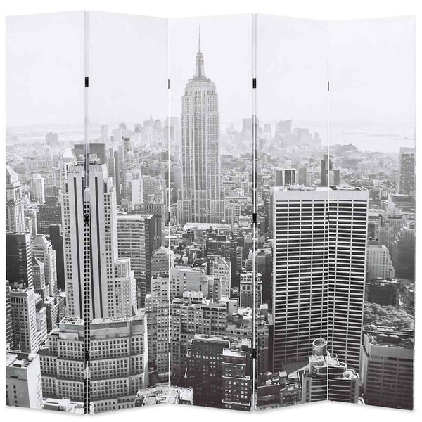 Skládací paraván 200 x 170 cm New York by Day černobílý 245859
