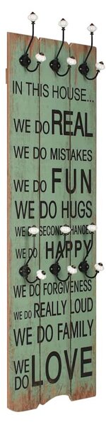 Nástěnný věšák na kabáty HAPPY LOVE s 6 háčky 120 x 40 cm 245855