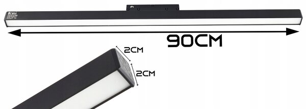 Lištové LED svítidlo 36 W, 4000 K, 3240 lm, neutrální bílá, IP20, CRI 90, 2 × 90 × 2 cm