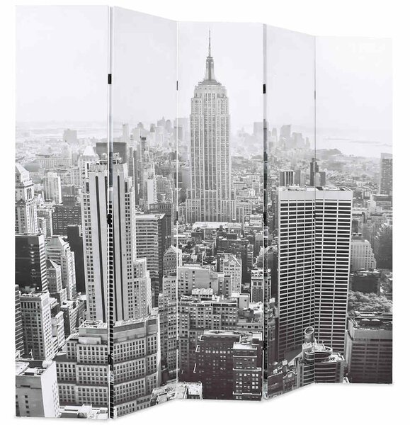Skládací paraván 200 x 170 cm New York by Day černobílý 245859