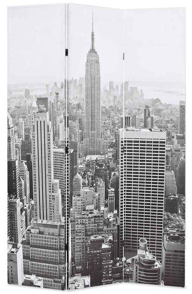 Skládací paraván 120 x 170 cm New York by Day černobílý 245857