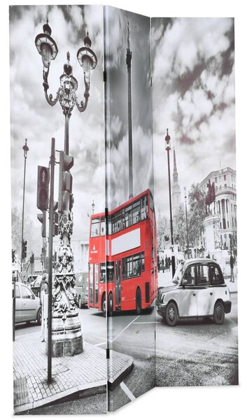 Skládací paraván 120 x 170 cm Londýnský autobus černobílý 245873