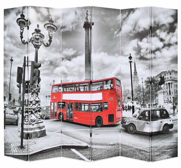 Skládací paraván 228 x 170 cm Londýnský autobus černobílý 245876