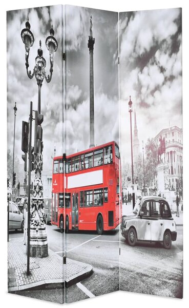Skládací paraván 120 x 170 cm Londýnský autobus černobílý 245873