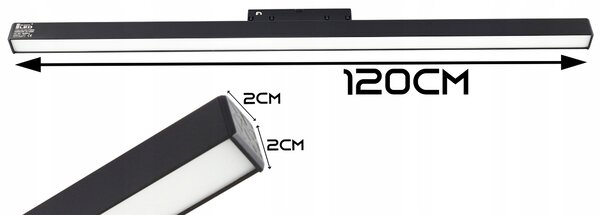 Lištové LED svítidlo 48 W, 3000 K, 4320 lm, teplá bílá, IP20, CRI 90, 2 × 120 × 2 cm