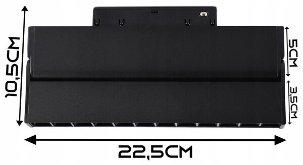 Lištové LED svítidlo 12 W, 4000 K, 1080 lm, neutrální bílá, IP20, CRI 90, 8,5 × 22,5 × 2 cm