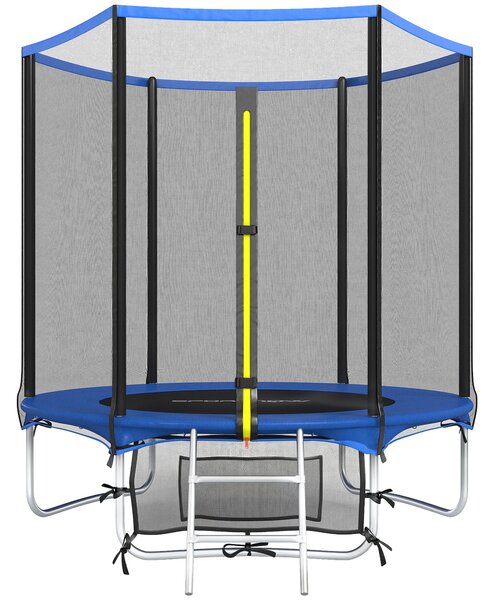 SPORTNOW venkovní dětská trampolína 183 cm – ochranná síť, žebřík, kryt pružin a taška, nosnost 80 kg, modrá | Aosom