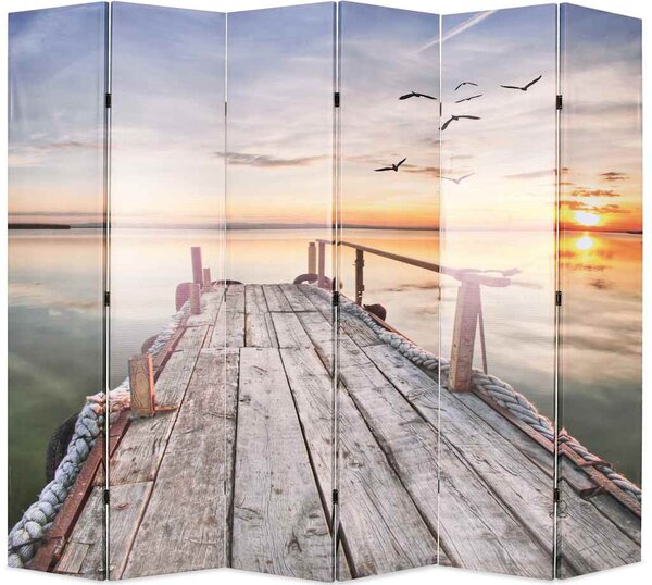Skládací paraván 228x170 cm jezero 245884