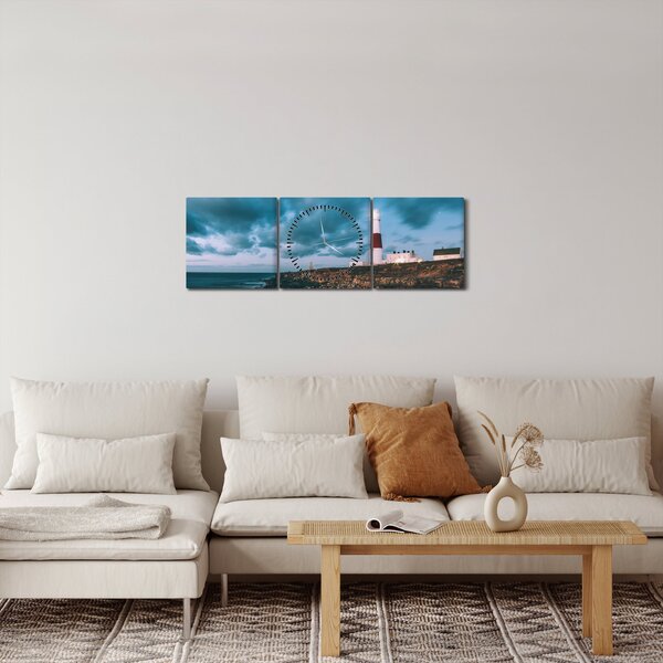 Obraz majáku (s hodinami) (90x30 cm)