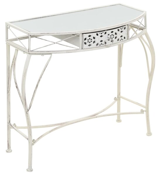 Odkládací stolek ve francouzském stylu kovový 82x39x76 cm bílý 245935