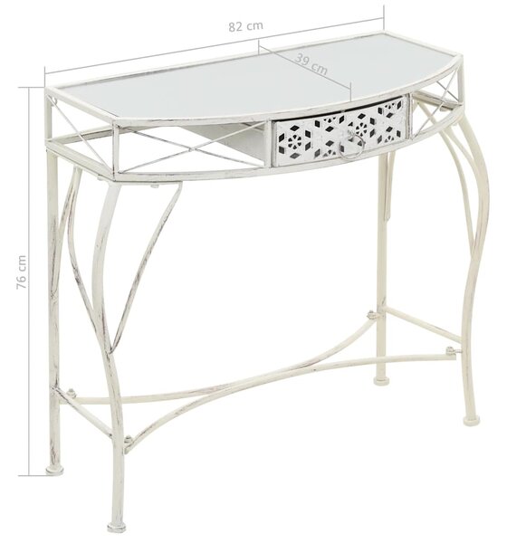 Odkládací stolek ve francouzském stylu kovový 82x39x76 cm bílý 245935