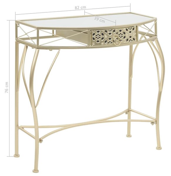 Odkládací stolek ve francouzském stylu kovový 82x39x76 cm zlatý 245936