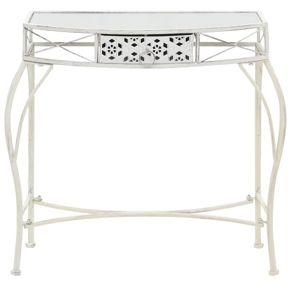 Odkládací stolek ve francouzském stylu kovový 82x39x76 cm bílý 245935